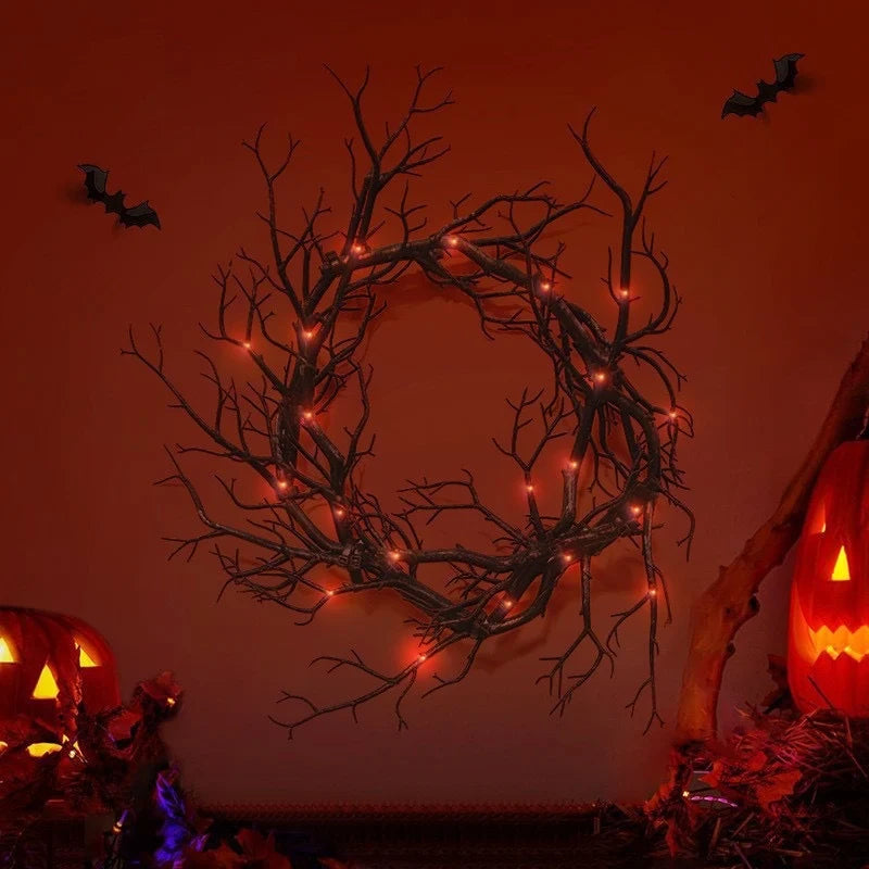 Halloween Wreath Artificial Twig Rustic Style
