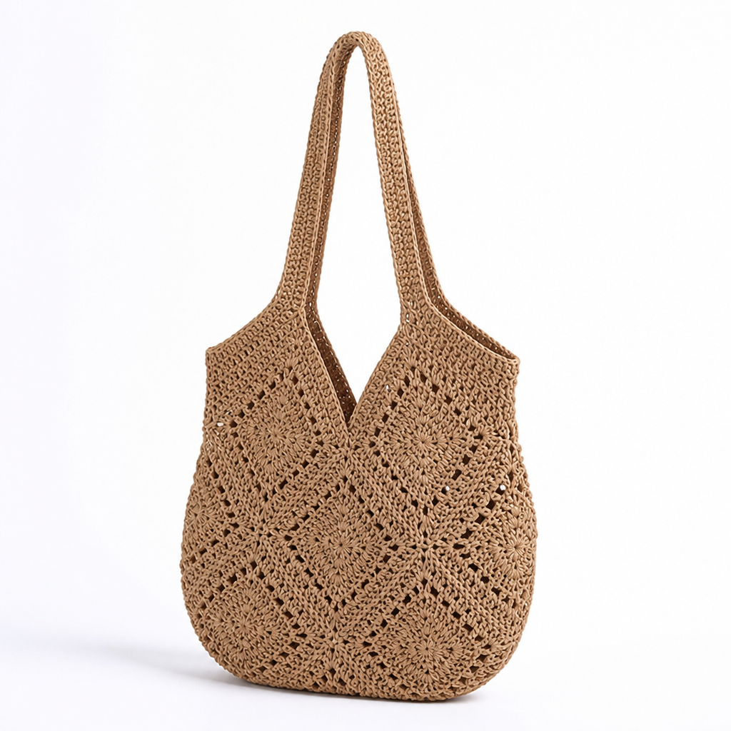 Hand-Crocheted Cotton Eco-Friendly Tote Bag