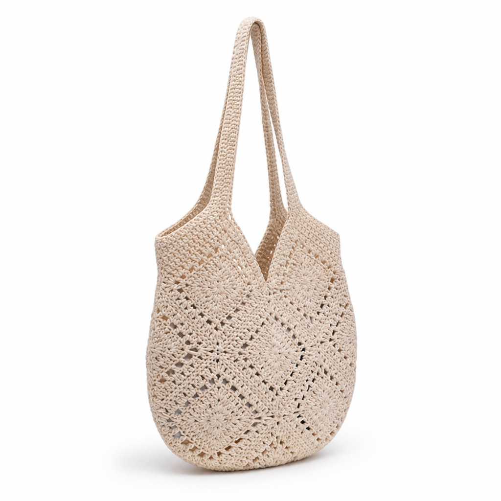 Hand-Crocheted Cotton Eco-Friendly Tote Bag