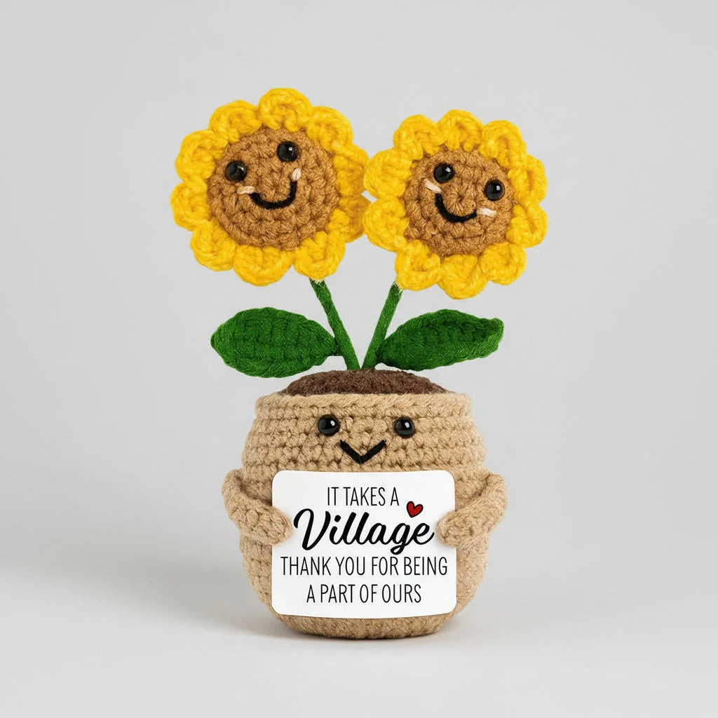 Hand-Crocheted Flower Bendable Wired Stem Trimmable
