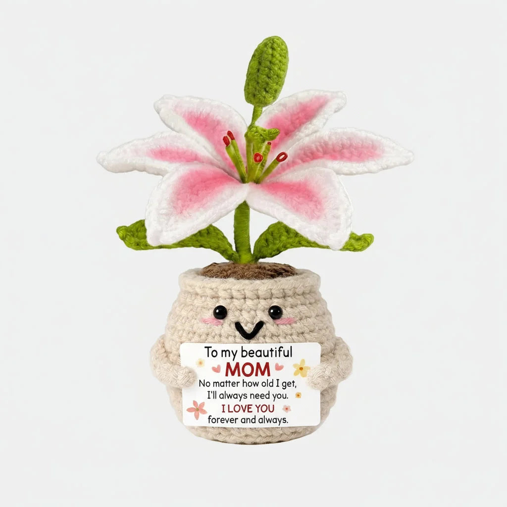 Hand-Crocheted Flower Bendable Wired Stem Trimmable