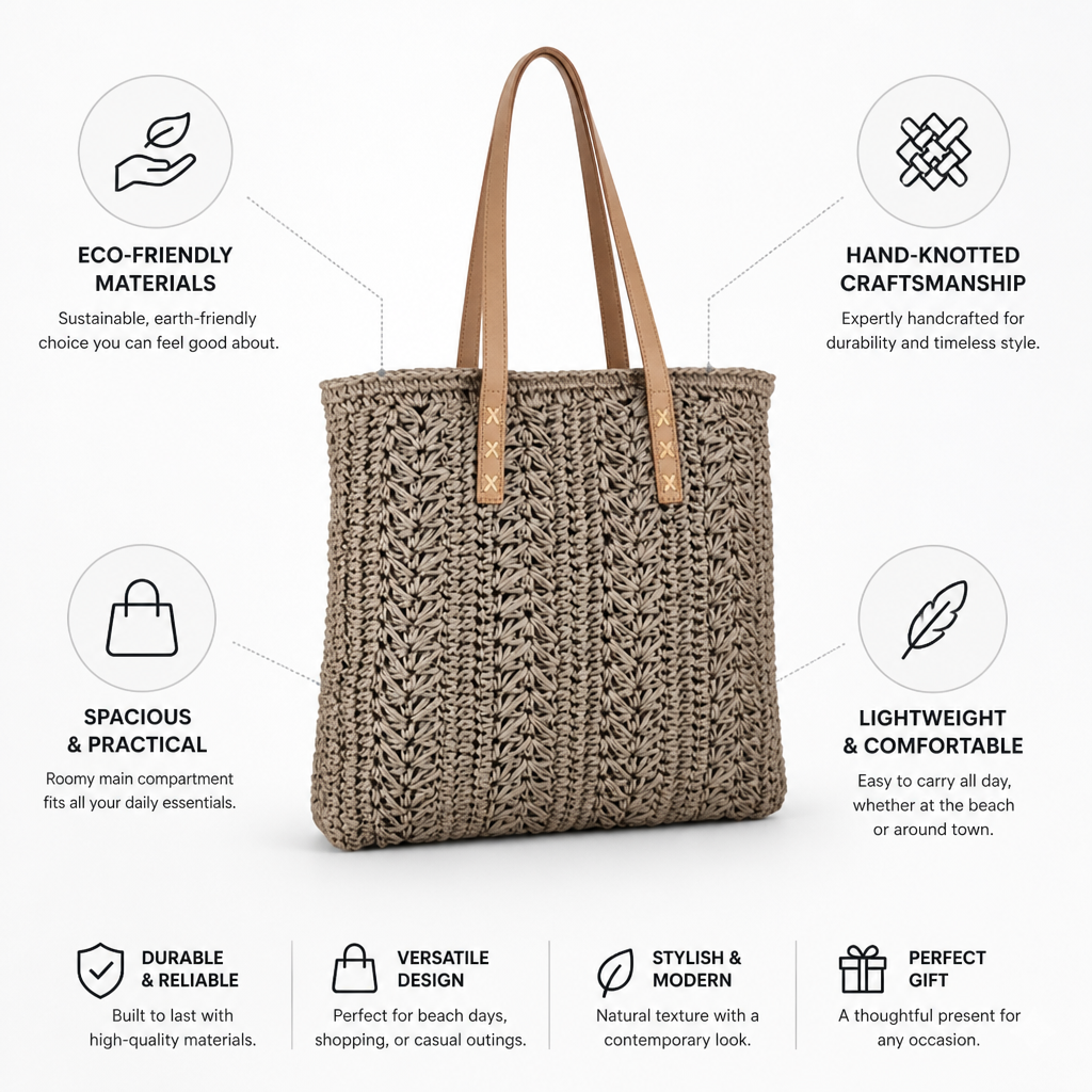 Hand-Knotted Eco-Friendly Beach Bag
