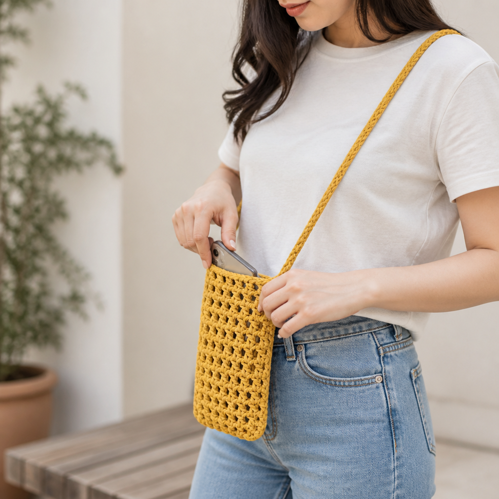 Hand-Knotted Eco-Friendly Macramé Shoulder Bag