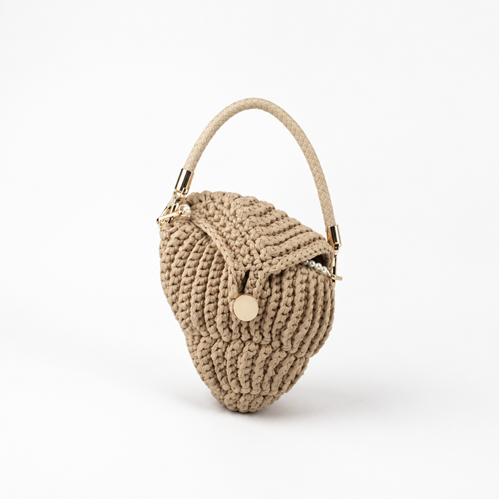 Hand-Knotted Natural Macramé Handbag
