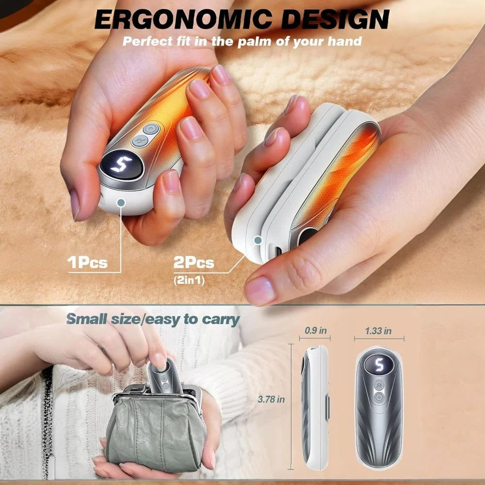 Hand Warmers Rechargeable Set of 2 Five Heat Settings LED Display