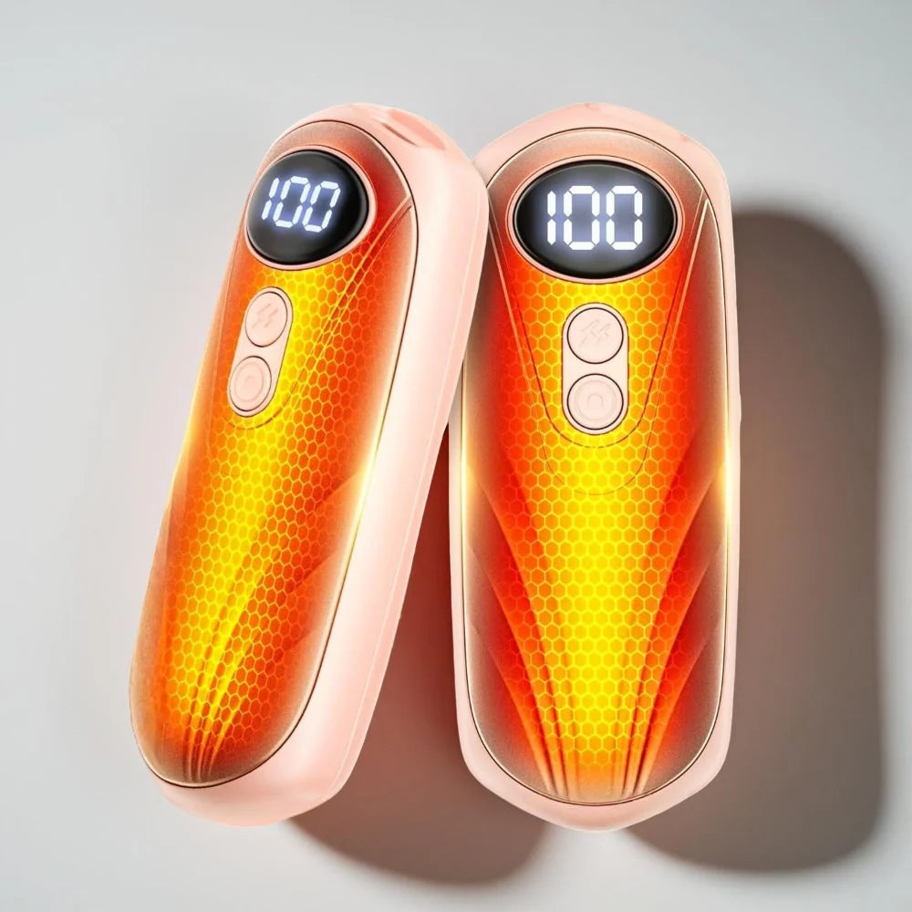 Hand Warmers Rechargeable Set of 2 Five Heat Settings LED Display