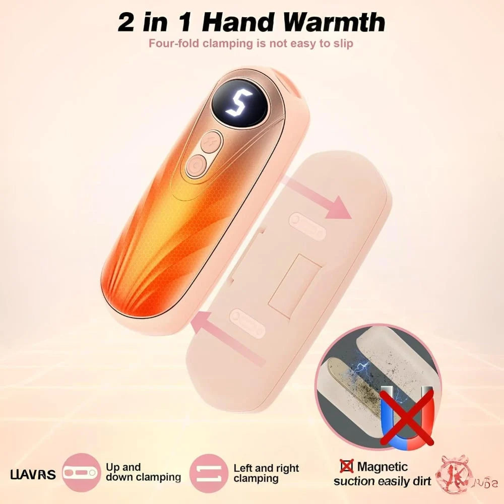 Hand Warmers Rechargeable Set of 2 Five Heat Settings LED Display