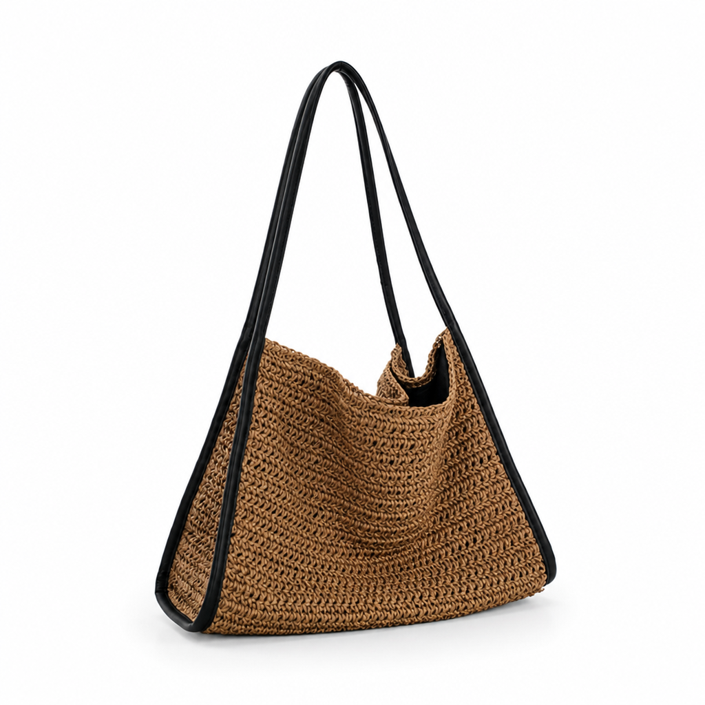 Hand-Woven Lightweight Straw Tote