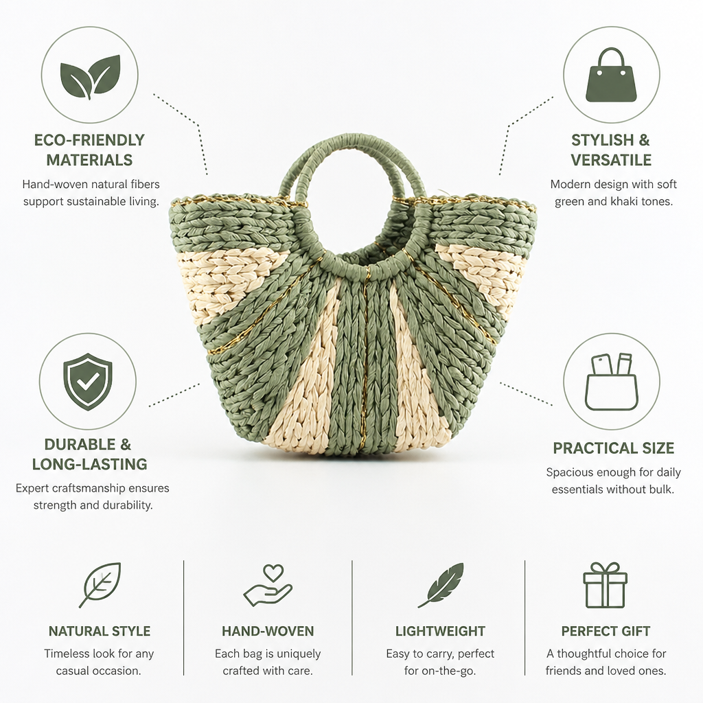 Hand-Woven Natural Eco-Friendly Basket Bag