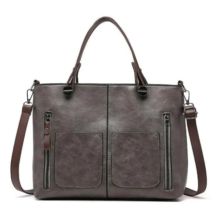 Handbag Leather Structured Design Adjustable Shoulder Strap