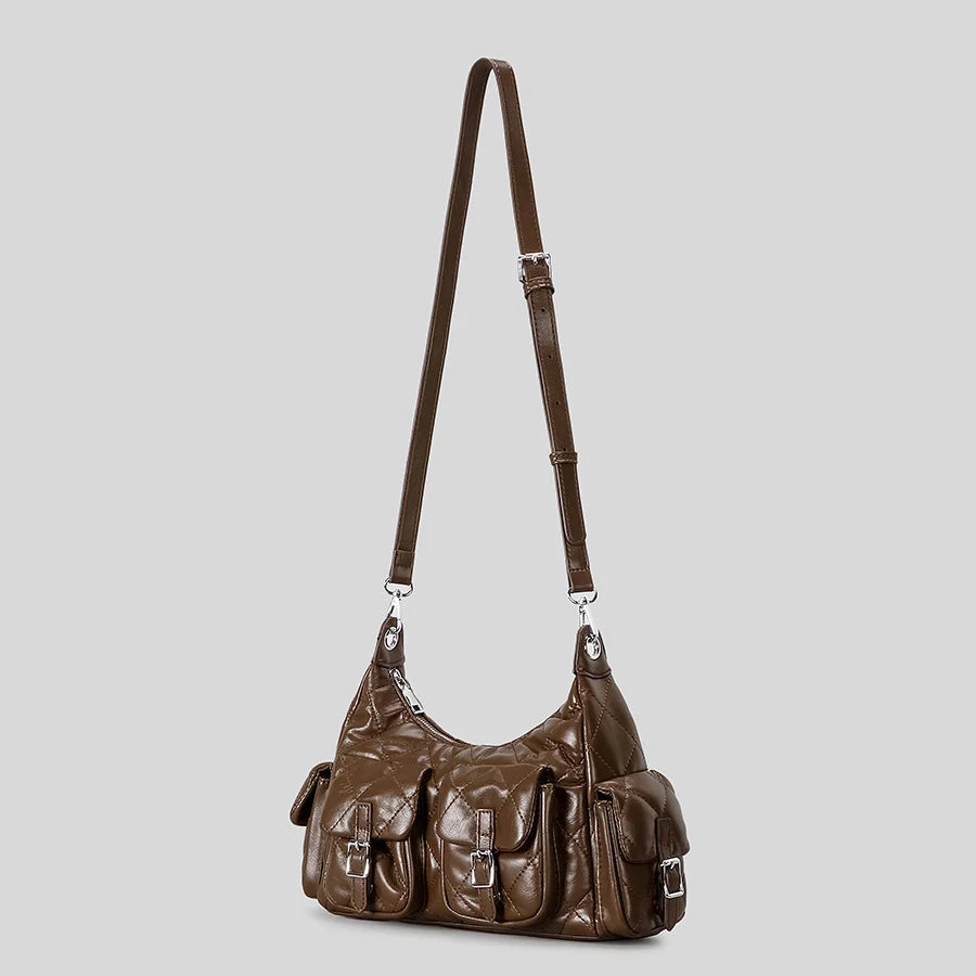 Handbag Quilted Multiple Pockets Adjustable Chain Strap