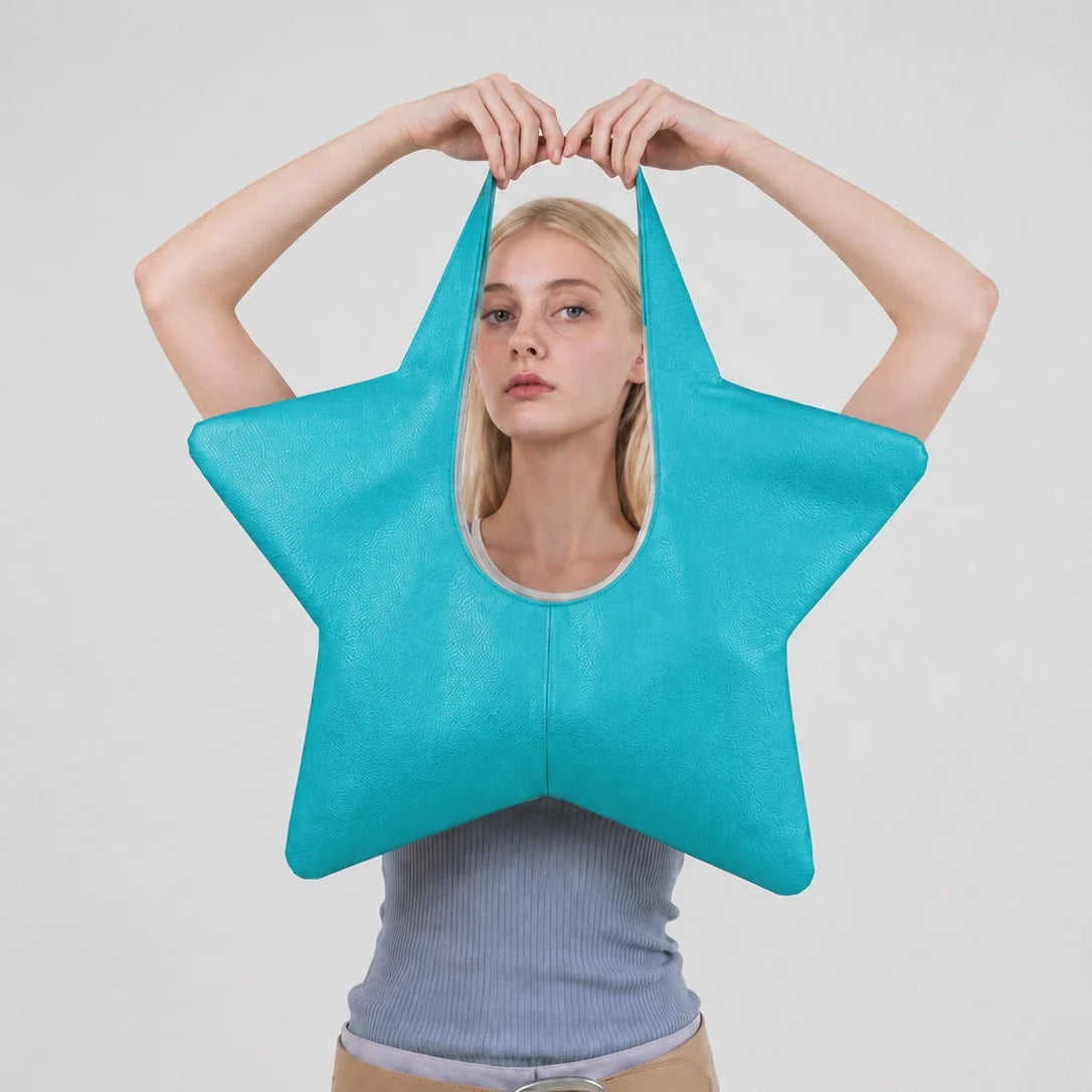 Handbag Star-Shaped Synthetic Leather Spacious Interior