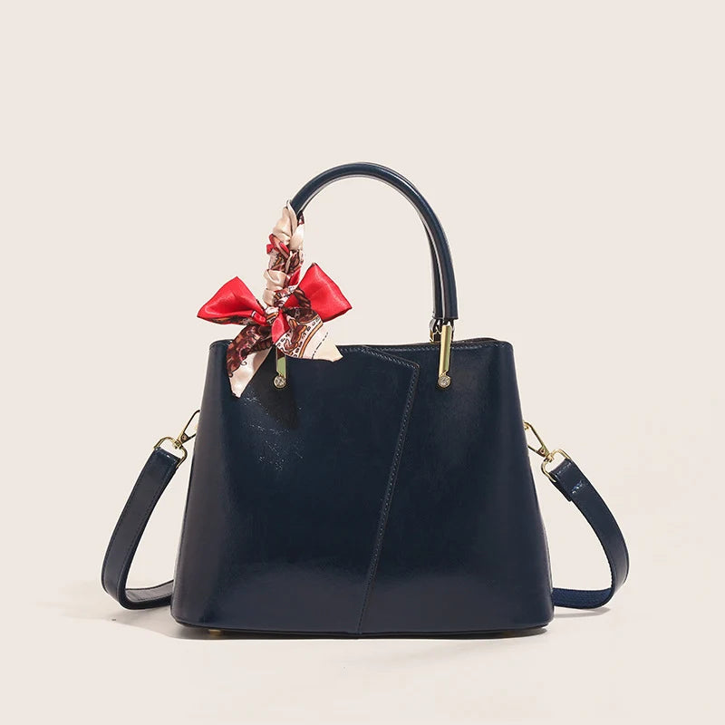 Handbag Structured Faux Leather Detachable Strap