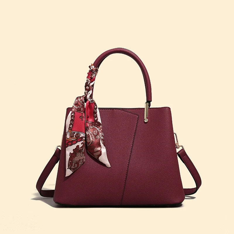 Handbag Structured Faux Leather Detachable Strap