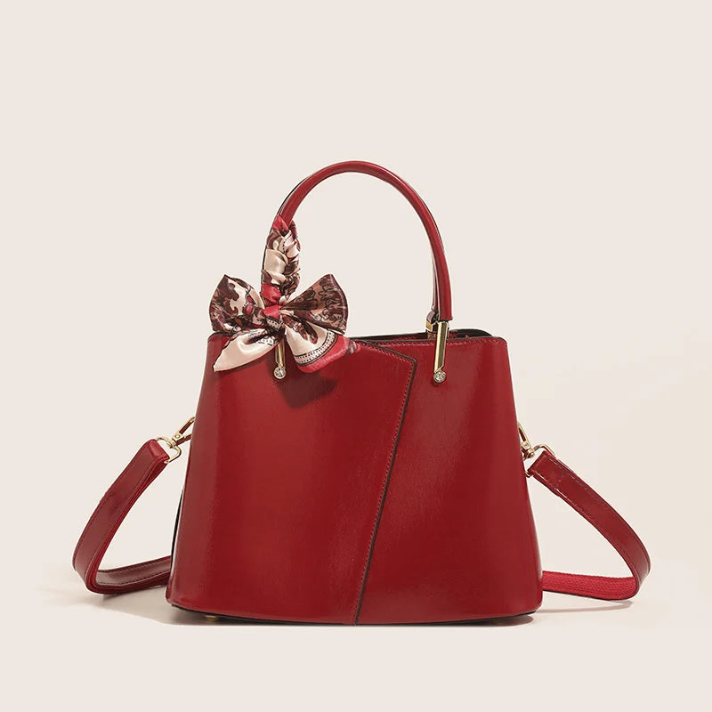 Handbag Structured Faux Leather Detachable Strap