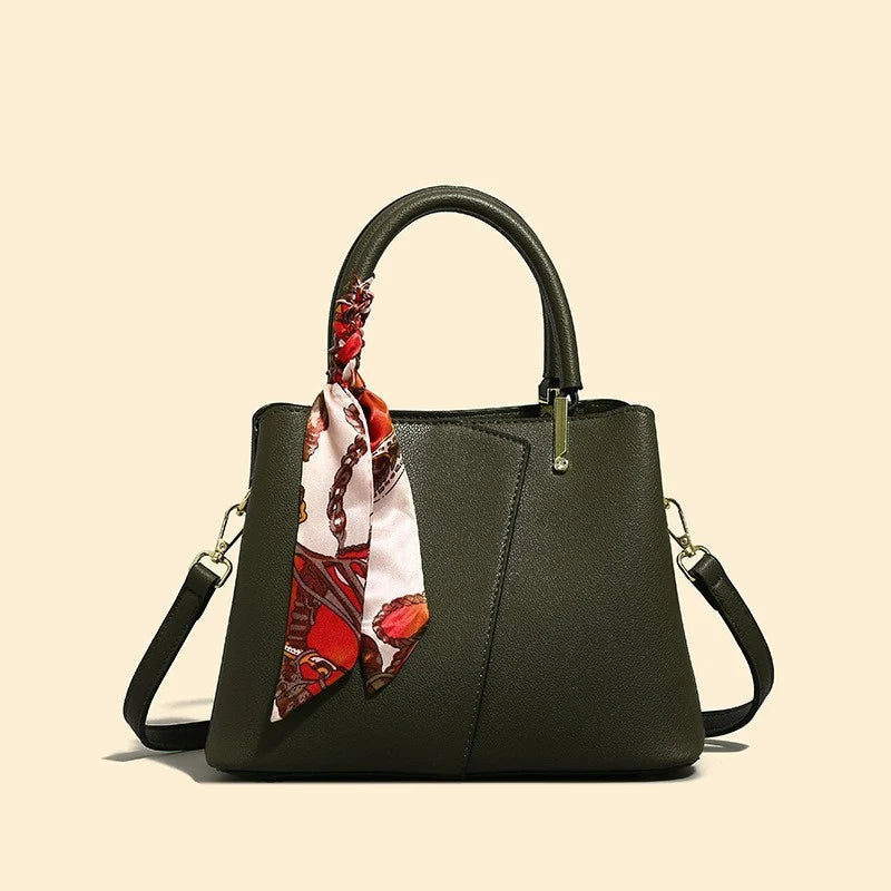 Handbag Structured Faux Leather Detachable Strap
