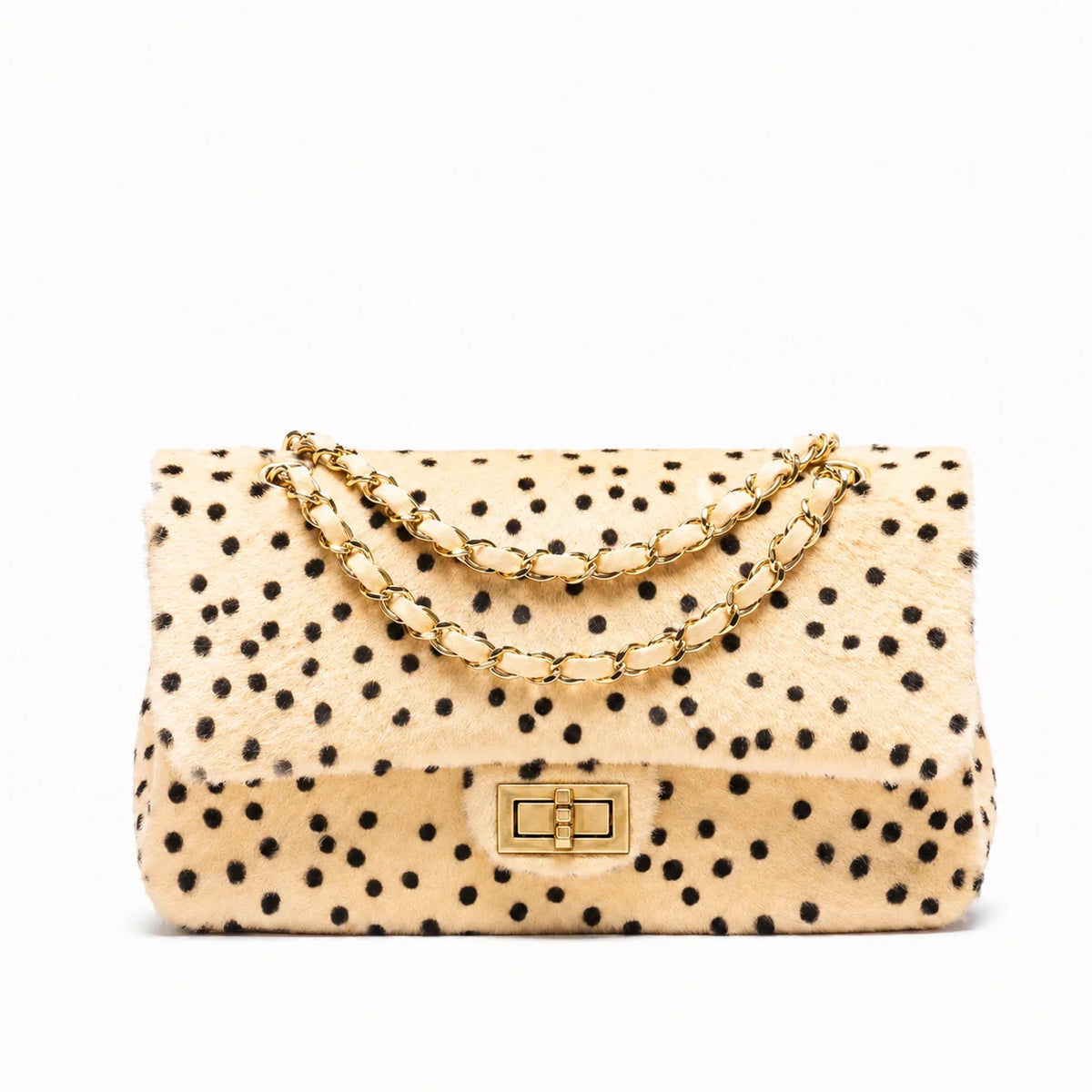 Handbag Textured Gold Chain Handle