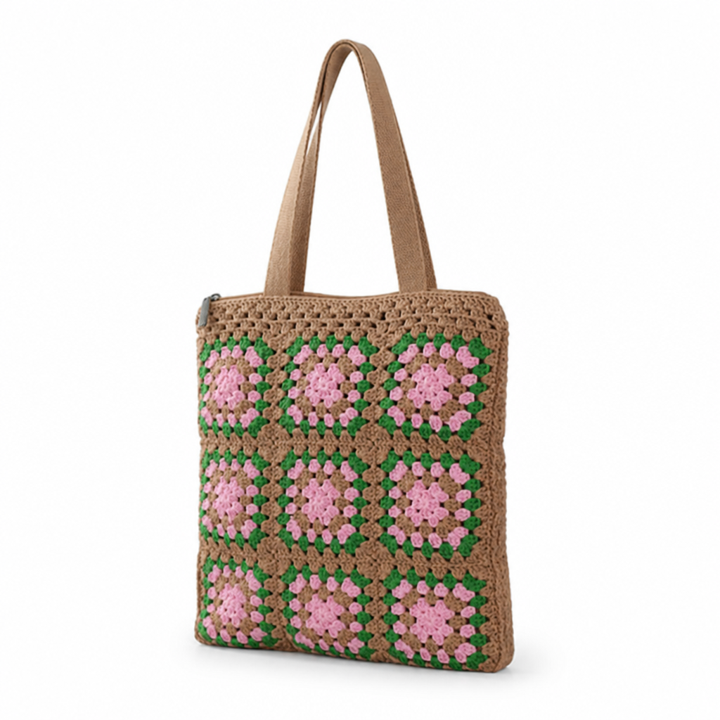 Handcrafted Cotton Granny Square Tote
