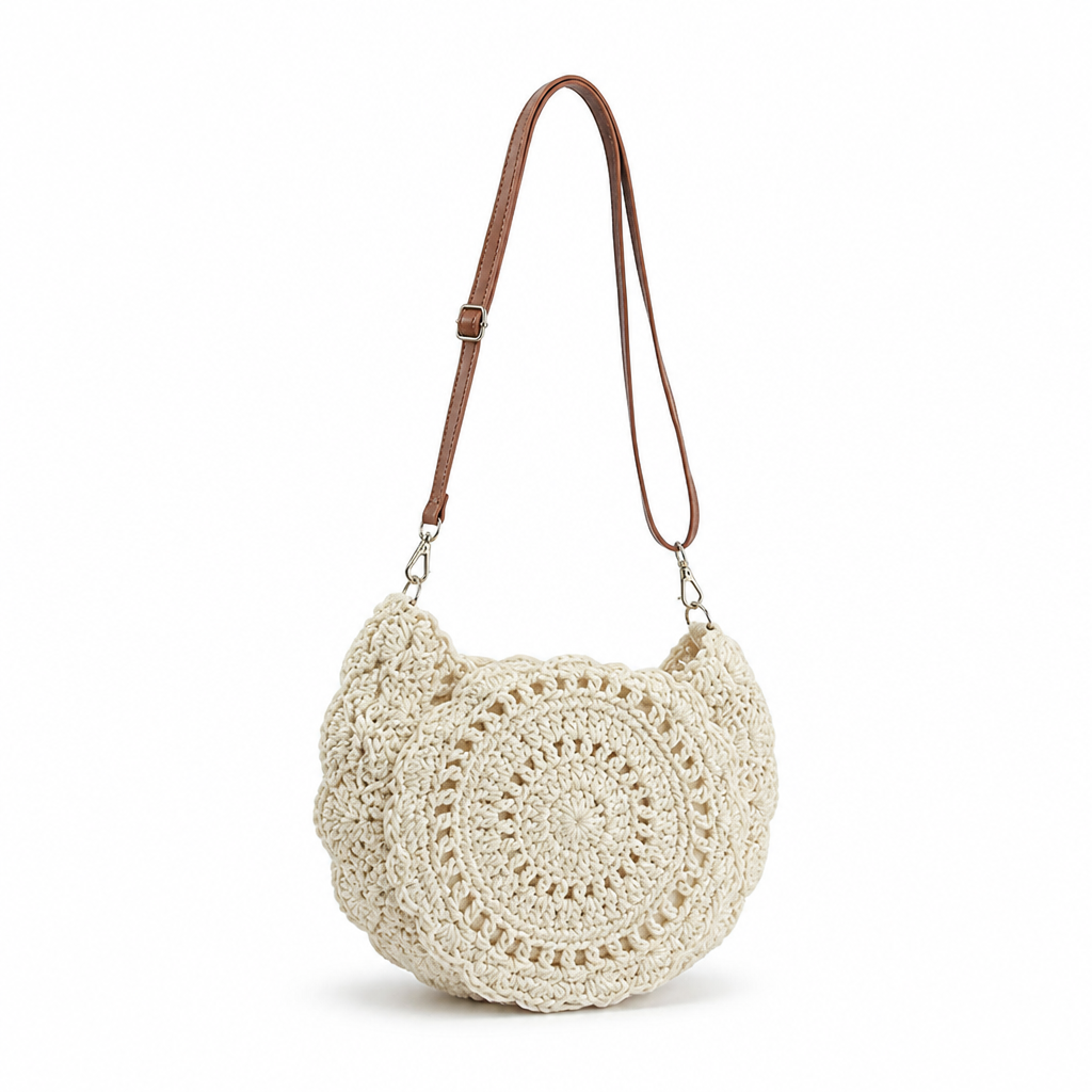Handcrafted Crochet Shoulder Bag (Adjustable Strap)