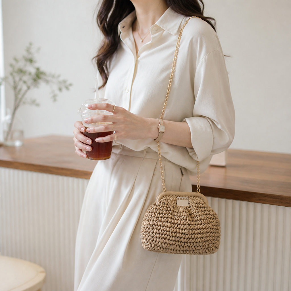 Handcrafted Eco-Friendly Handbag (Adjustable Chain Strap)