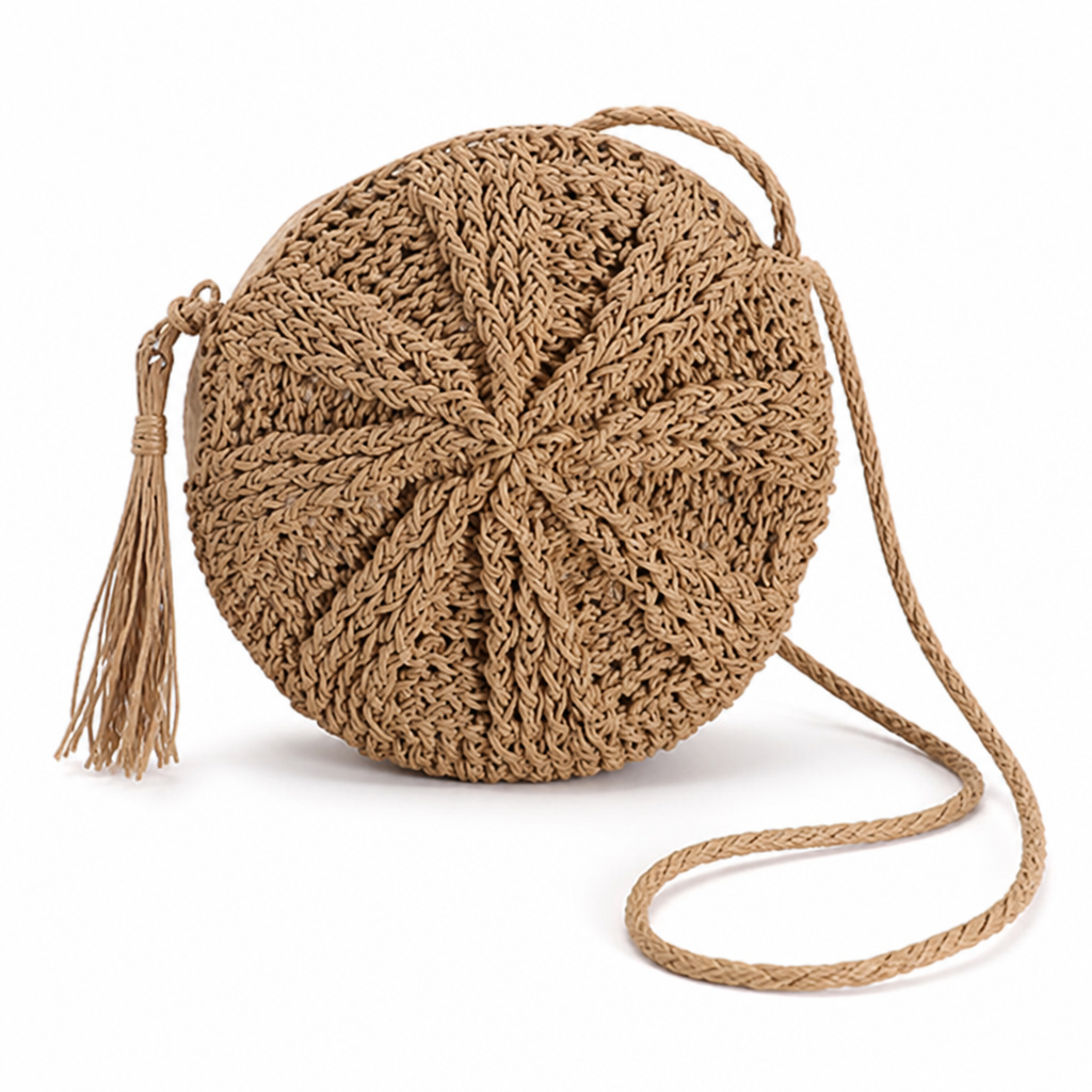 Handcrafted Eco-Friendly Jute Shoulder Bag (Adjustable Strap)