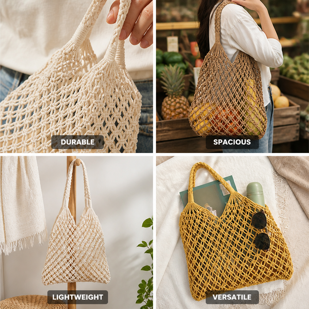 Handcrafted Eco-Friendly Mesh Tote Bag