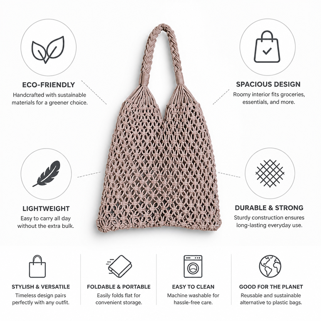 Handcrafted Eco-Friendly Mesh Tote Bag