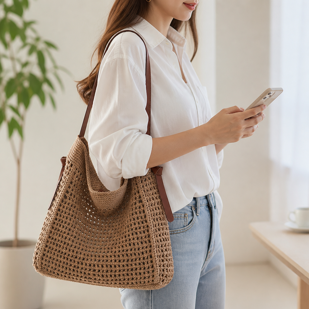 Handcrafted Macrame Adjustable Crossbody Bag