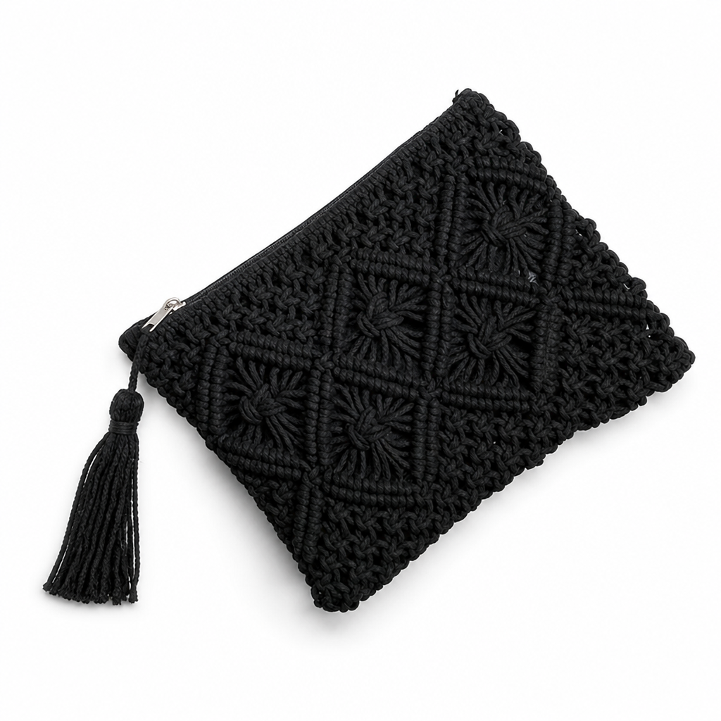 Handcrafted Macrame Tassel Clutch (Evening Bag)