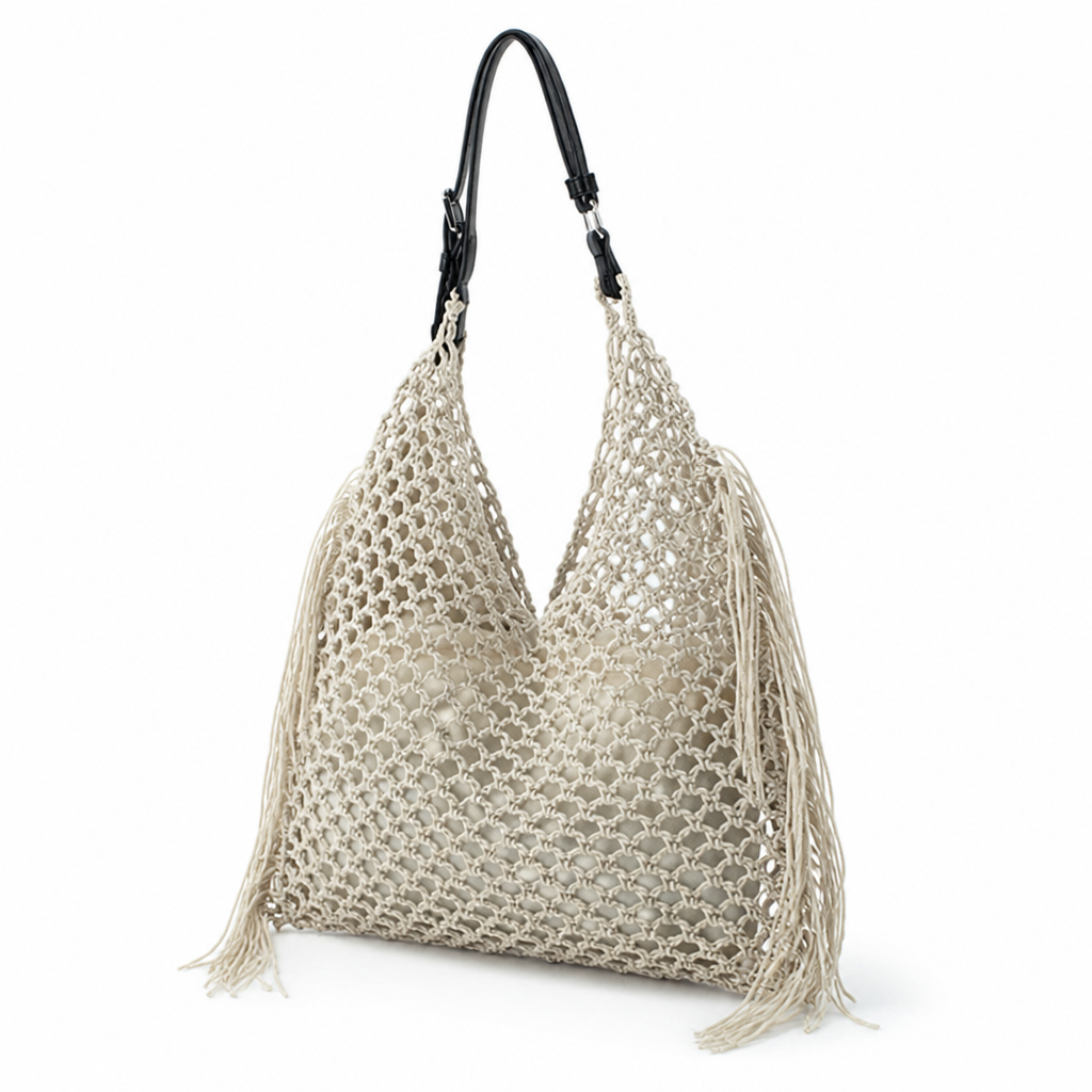 Handcrafted Mesh & Ergonomic Handle Handbag