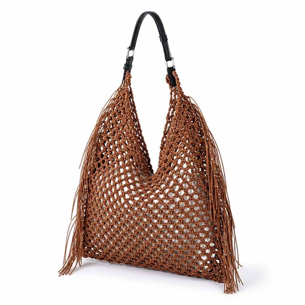 Handcrafted Mesh & Ergonomic Handle Handbag