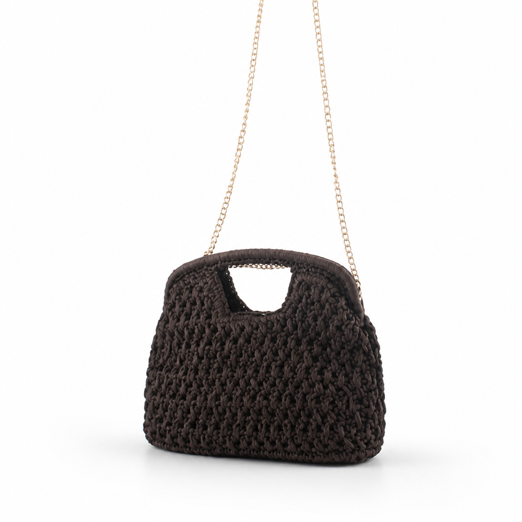 Handcrafted Metallic Chain Lightweight & Spacious Handbag