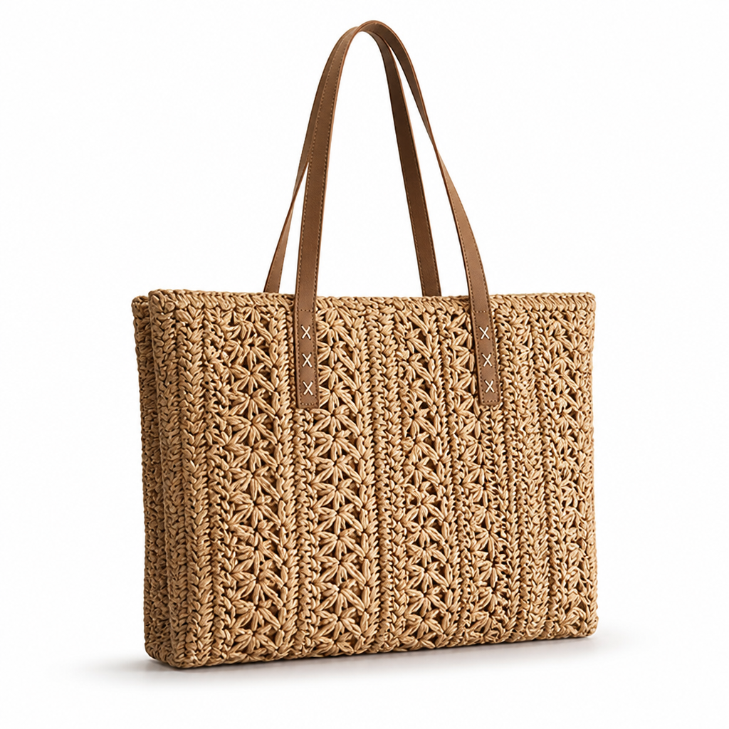 Handcrafted Natural-Fiber Macramé Beach Bag