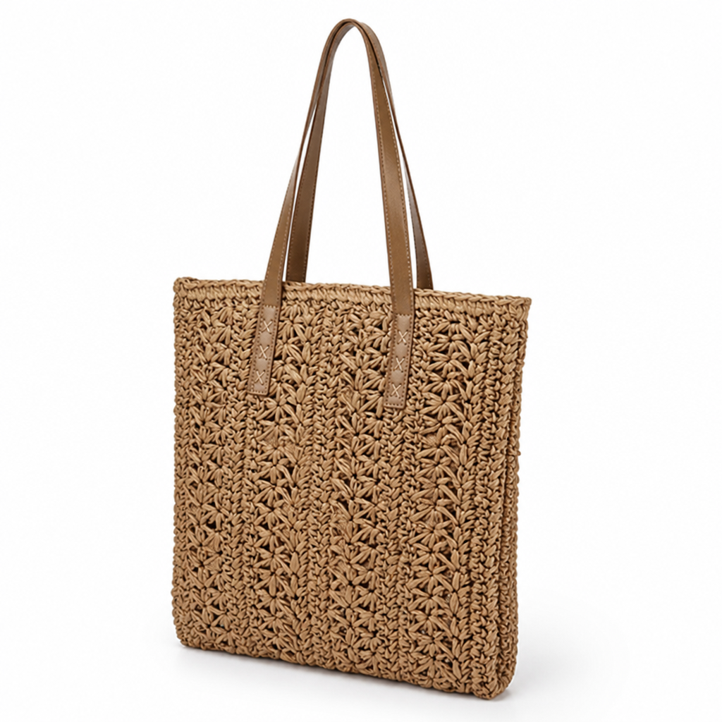 Handcrafted Natural-Fiber Macramé Beach Bag
