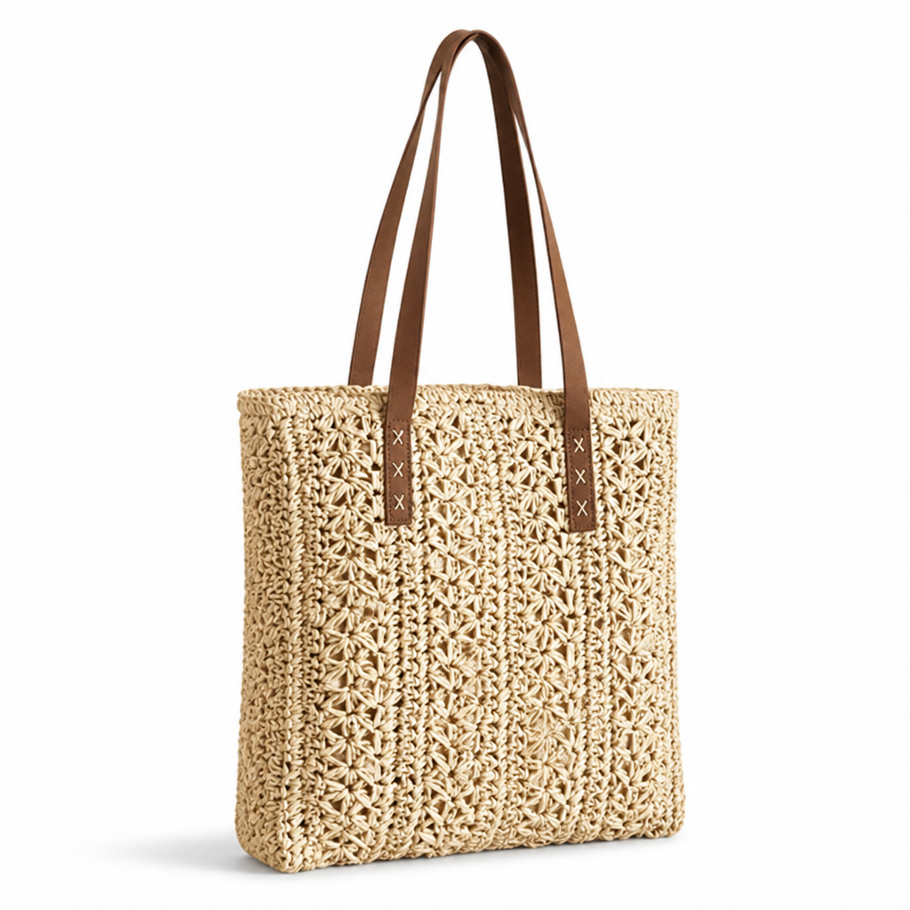 Handcrafted Natural-Fiber Macramé Beach Bag