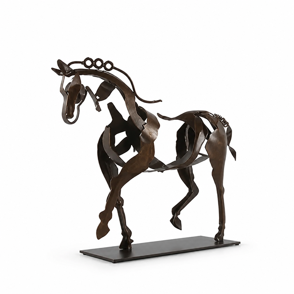 Handcrafted Solid Metal Horse Figurine (Optional LED Lights)