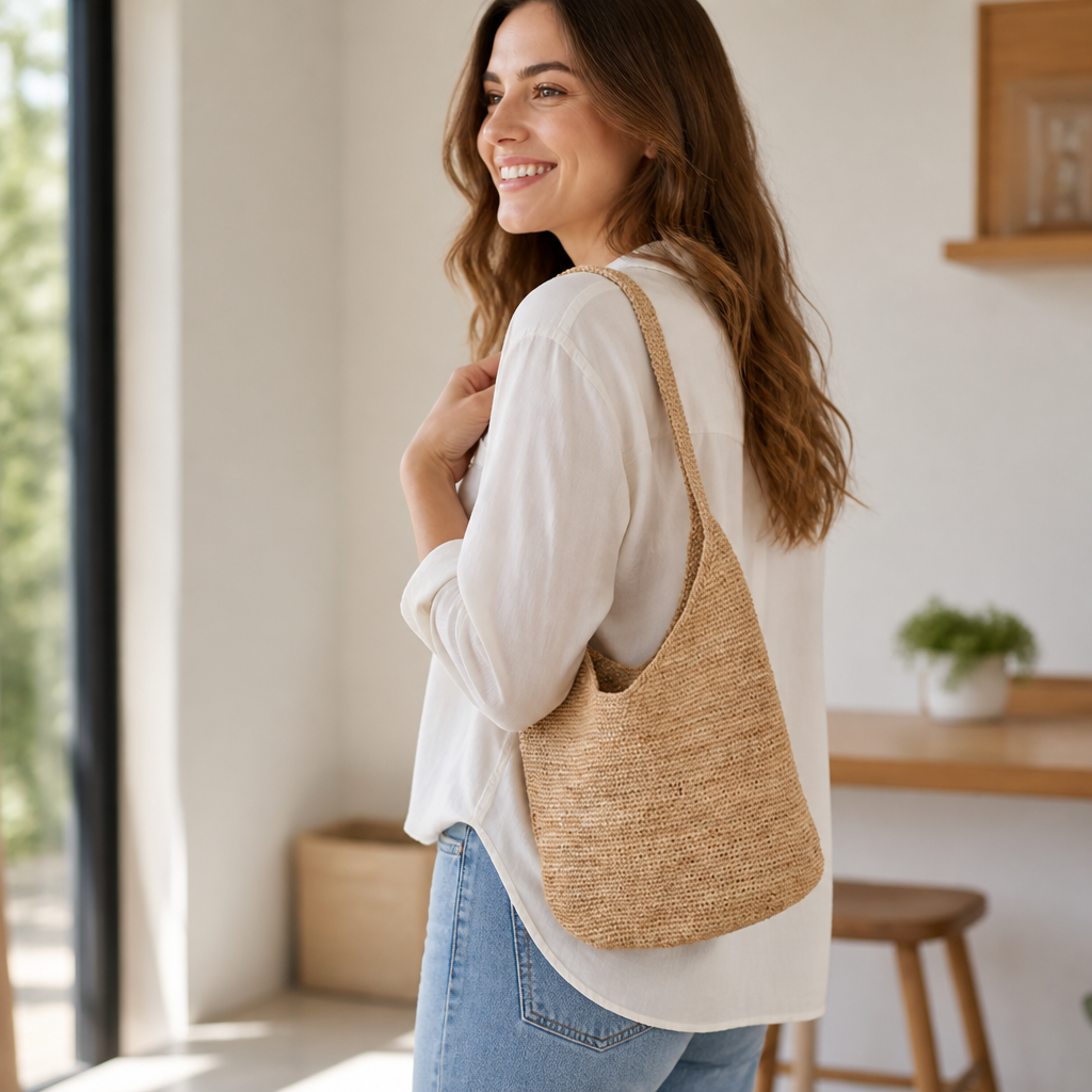 Handcrafted Woven Eco-Friendly Shoulder Bag (Long Strap)