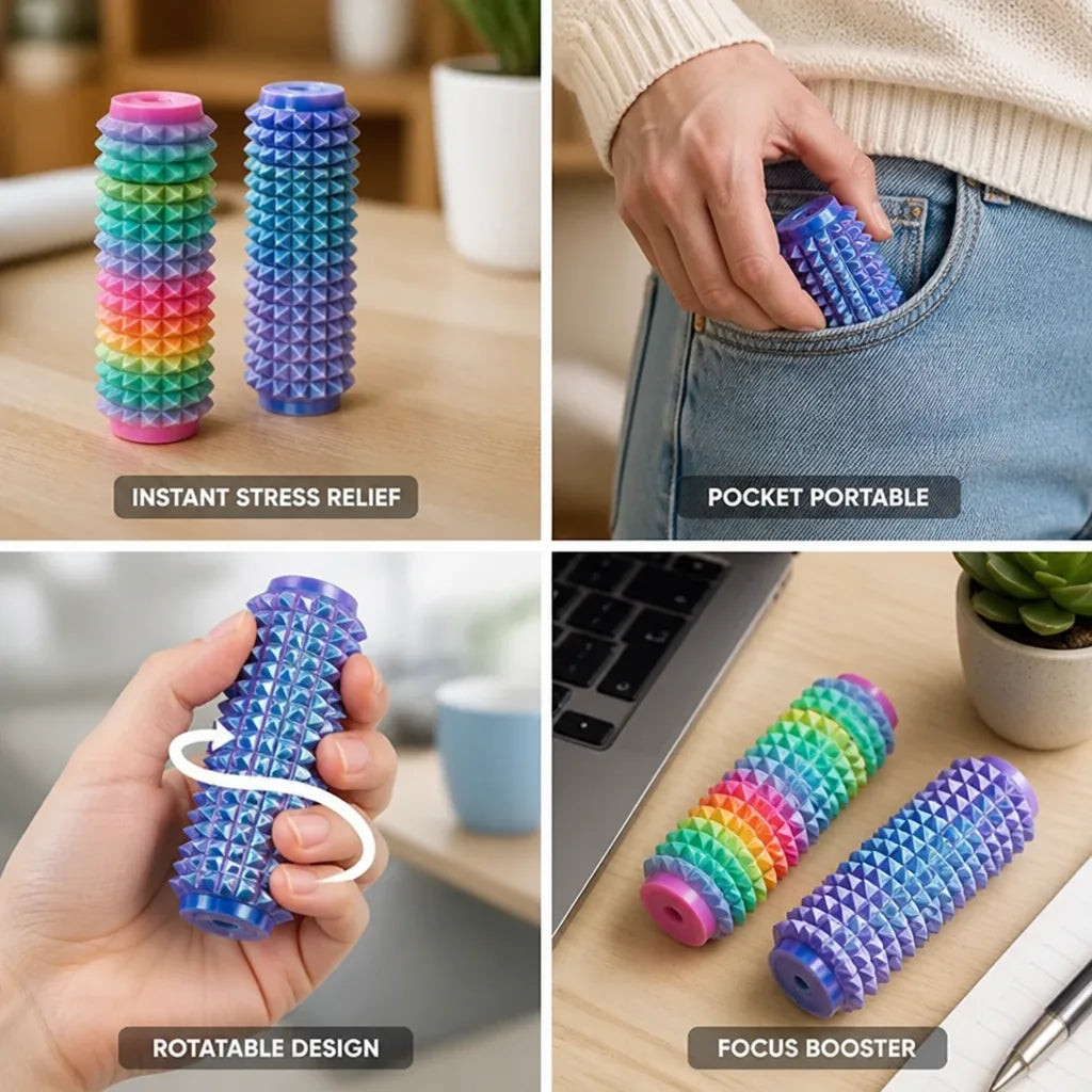 Handheld Fidget Toy Spiky & Rotatable Set of 2