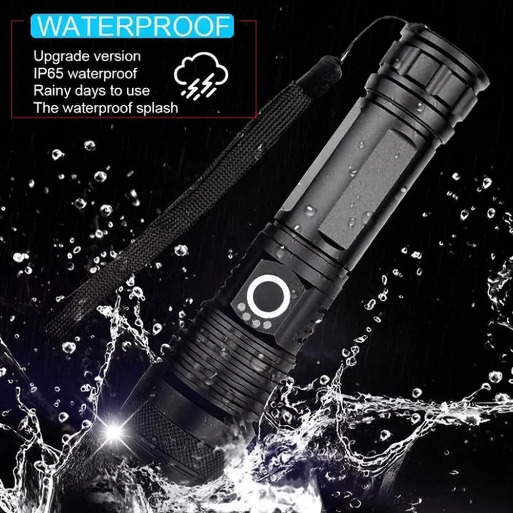 Handheld Flashlight USB Rechargeable LED Water-Resistant