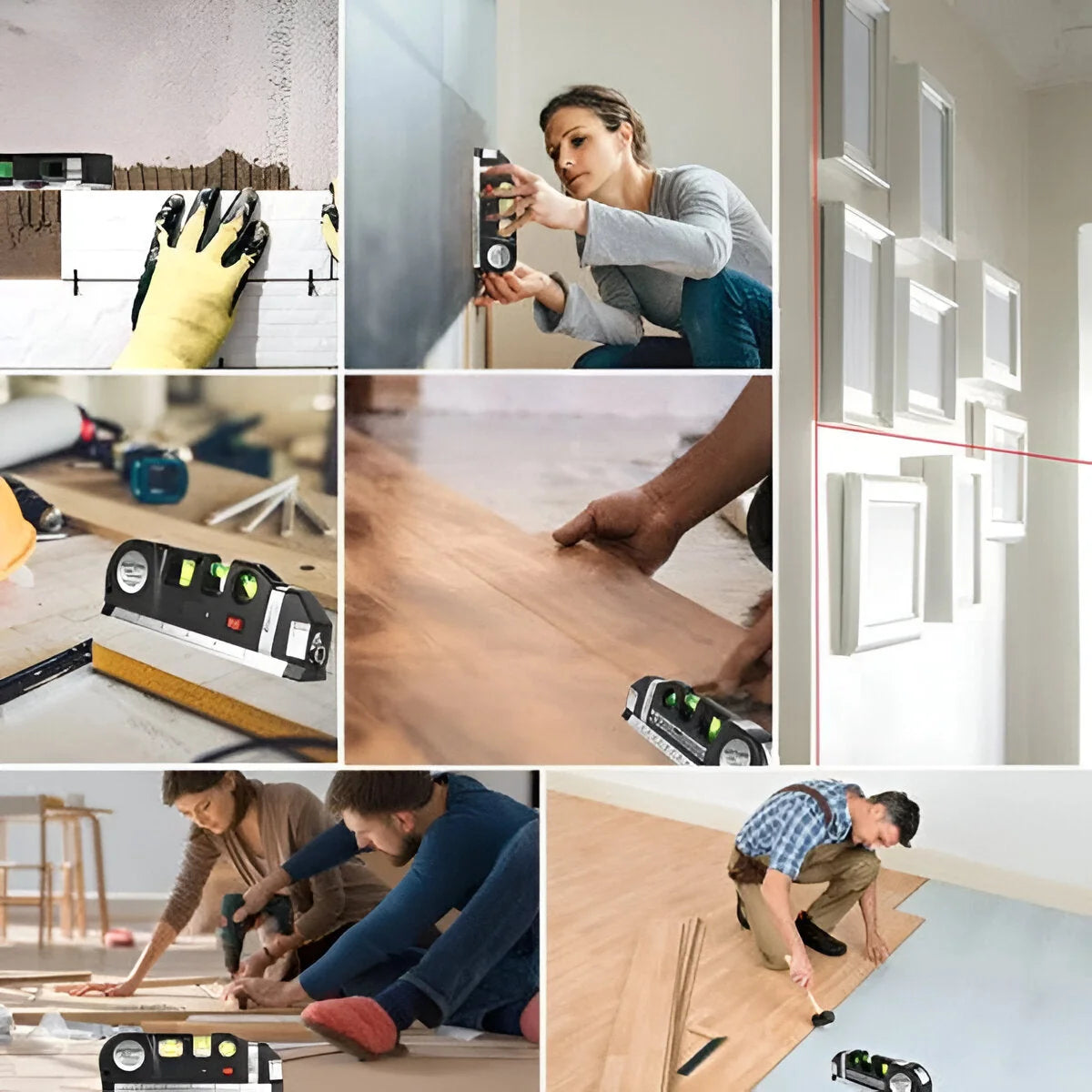 Handheld Laser Level 3 Projection Modes & 2.5m Tape