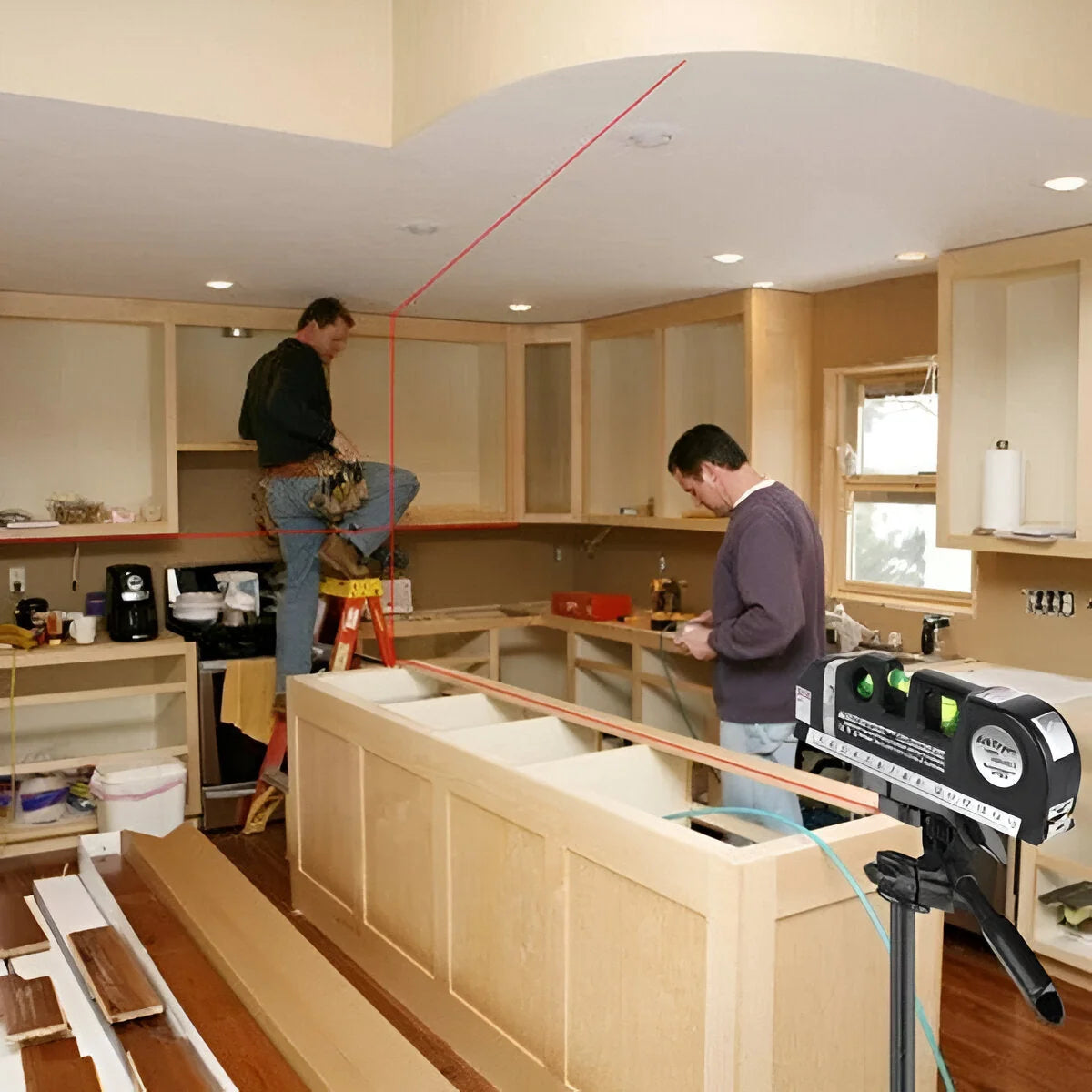 Handheld Laser Level 3 Projection Modes & 2.5m Tape