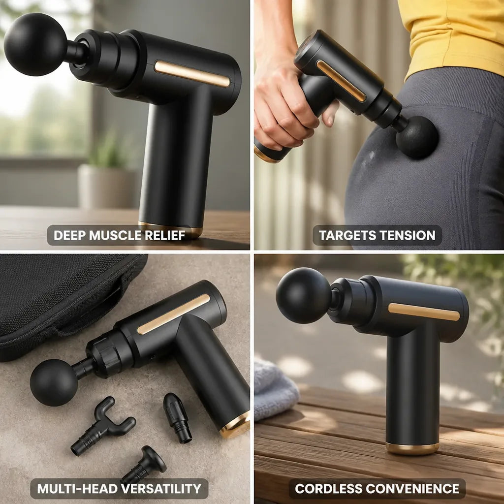 Handheld Massage Gun Deep Tissue Percussion Cordless & Rechargeable