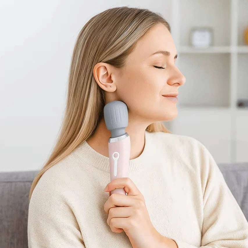 Handheld Massager Curved Handle 5 Speeds USB Rechargeable