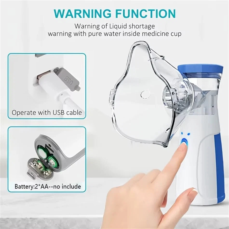 Handheld Nebulizer Mesh Quiet Portable USB & Battery