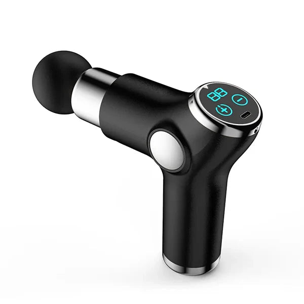 Handheld Percussion Massager Rechargeable 32 Speeds Interchangeable Heads