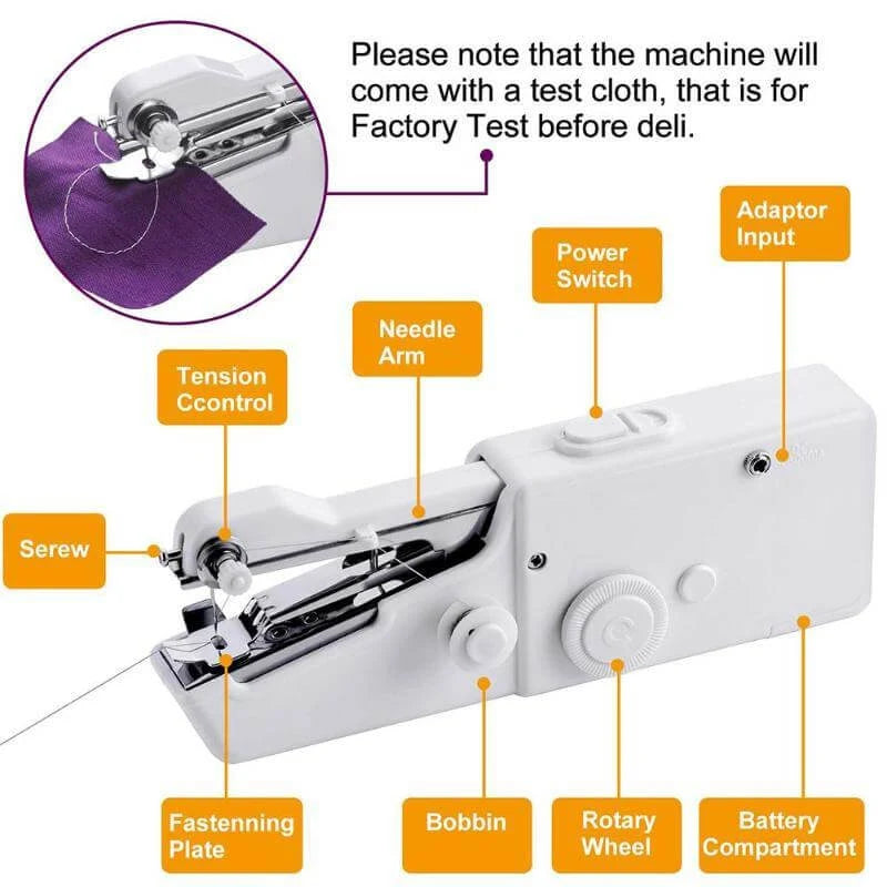 Handheld Sewing Machine Compact Battery-Powered Portable Design