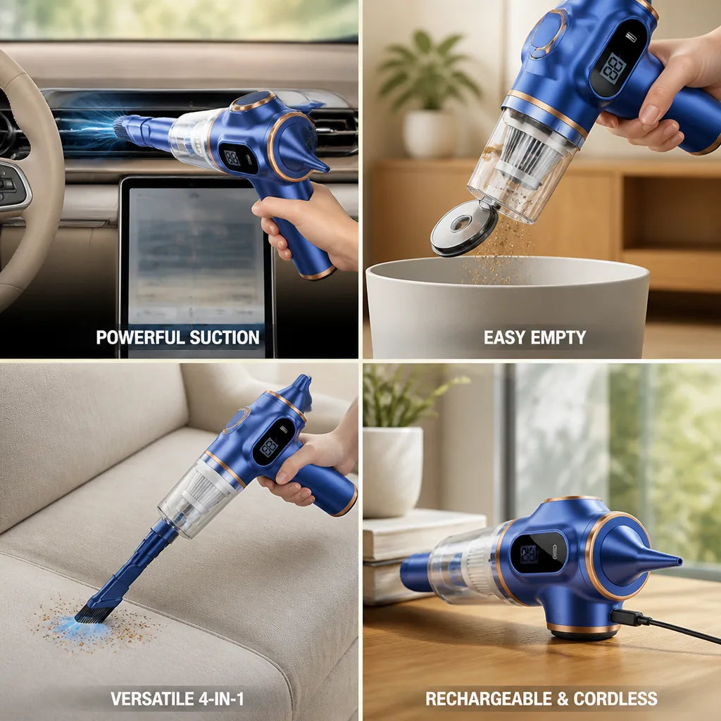 Handheld Vacuum Cordless Rechargeable Powerful Suction