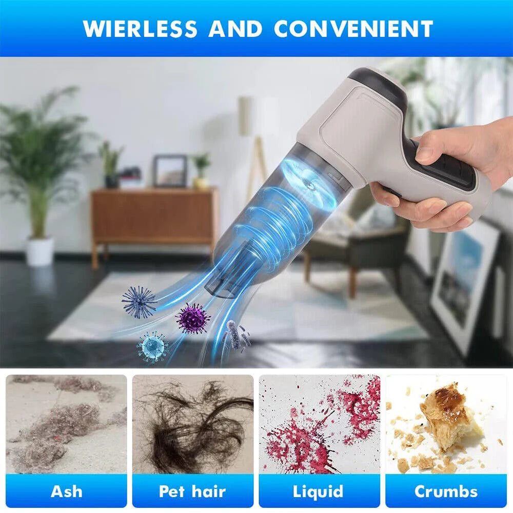 Handheld Vacuum Cordless Turbo Suction Snap-On Nozzle