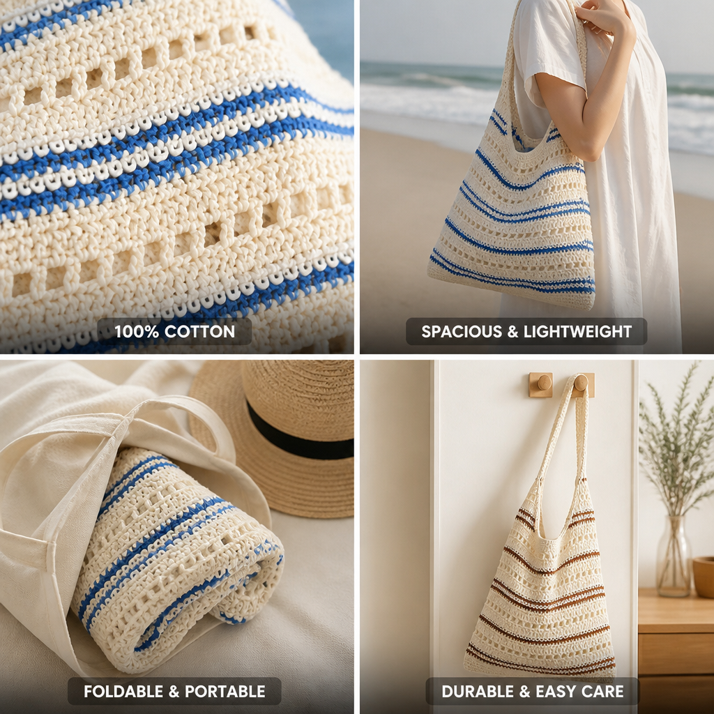Handmade 100% Cotton Tote Bag (Foldable)
