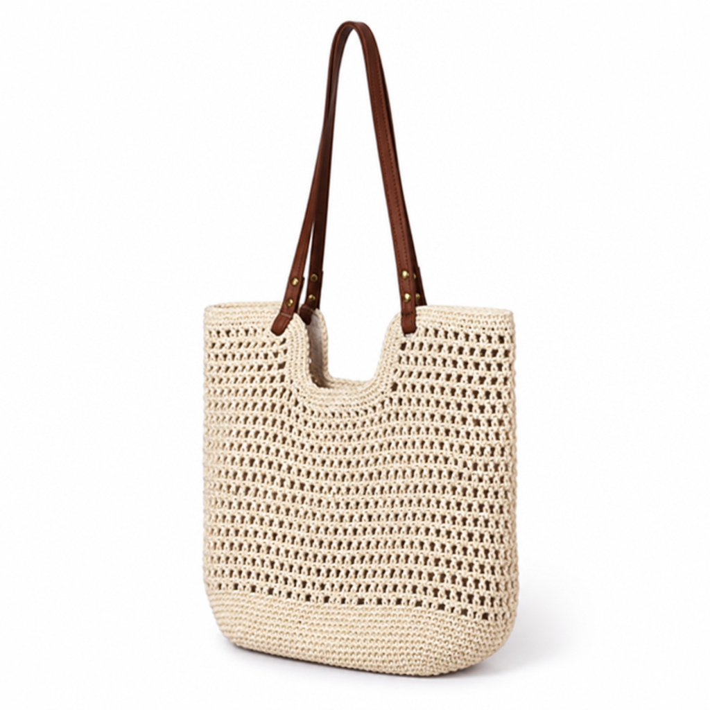 Handmade Cotton Macrame Tote Bag (Spacious Interior)